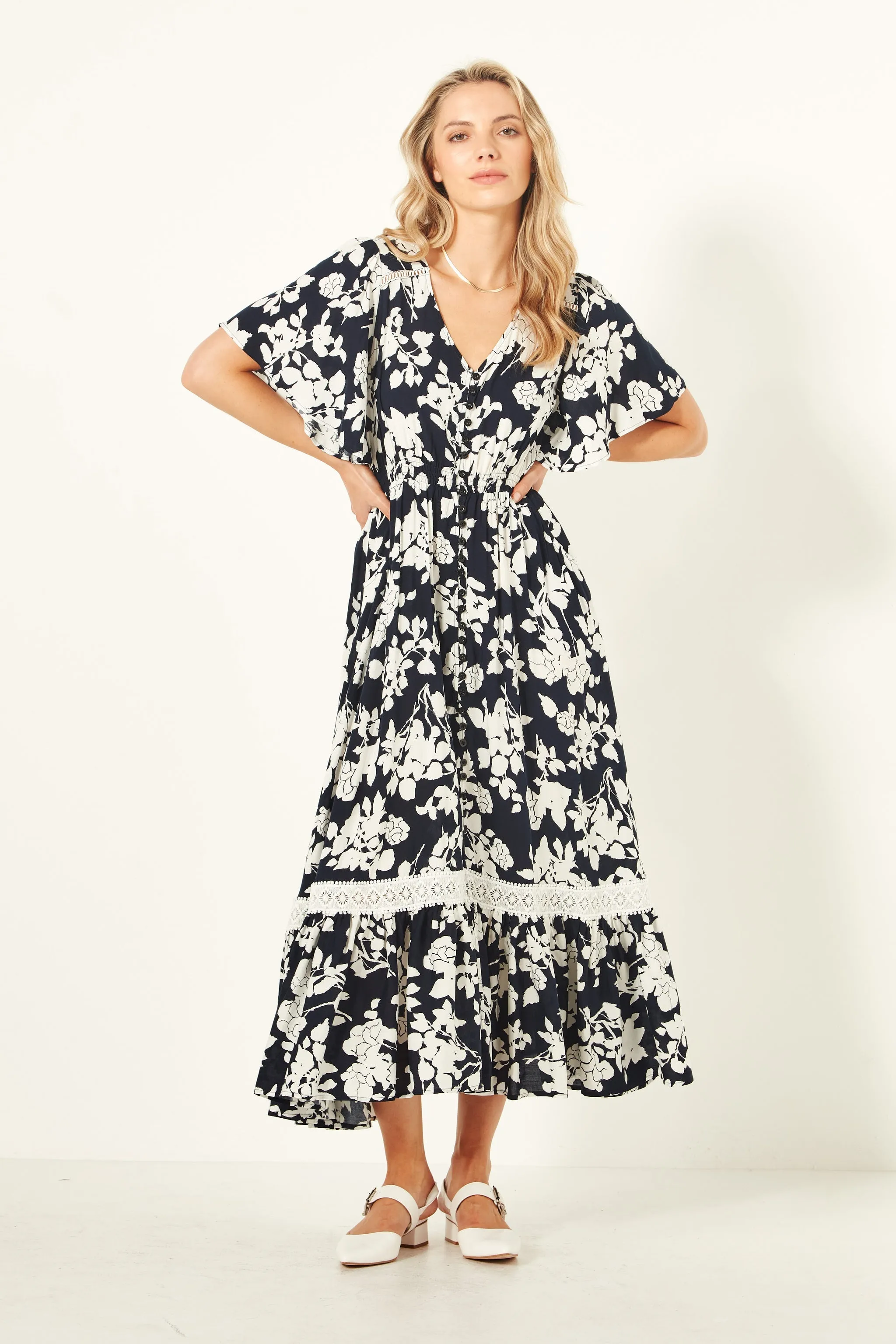 Lemon Tree Jolander Dress Navy Floral
