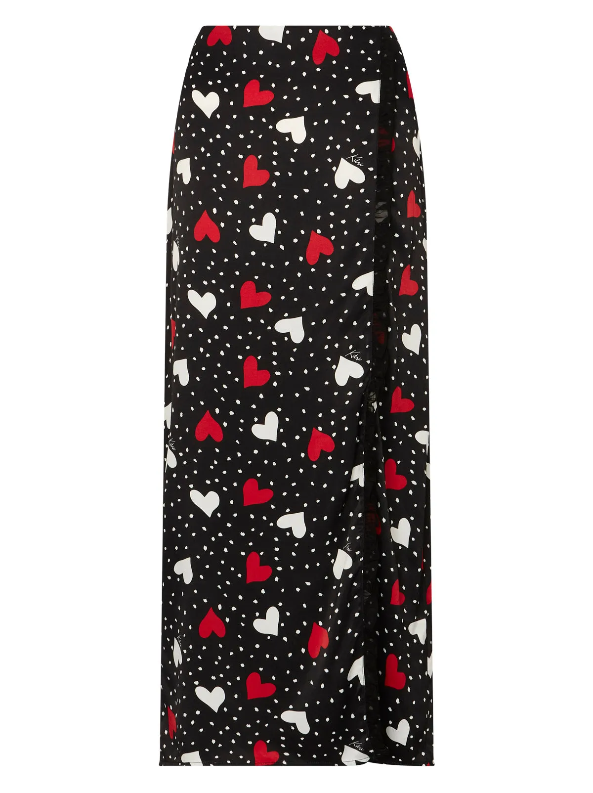 Natalie Red Heart Print Skirt
