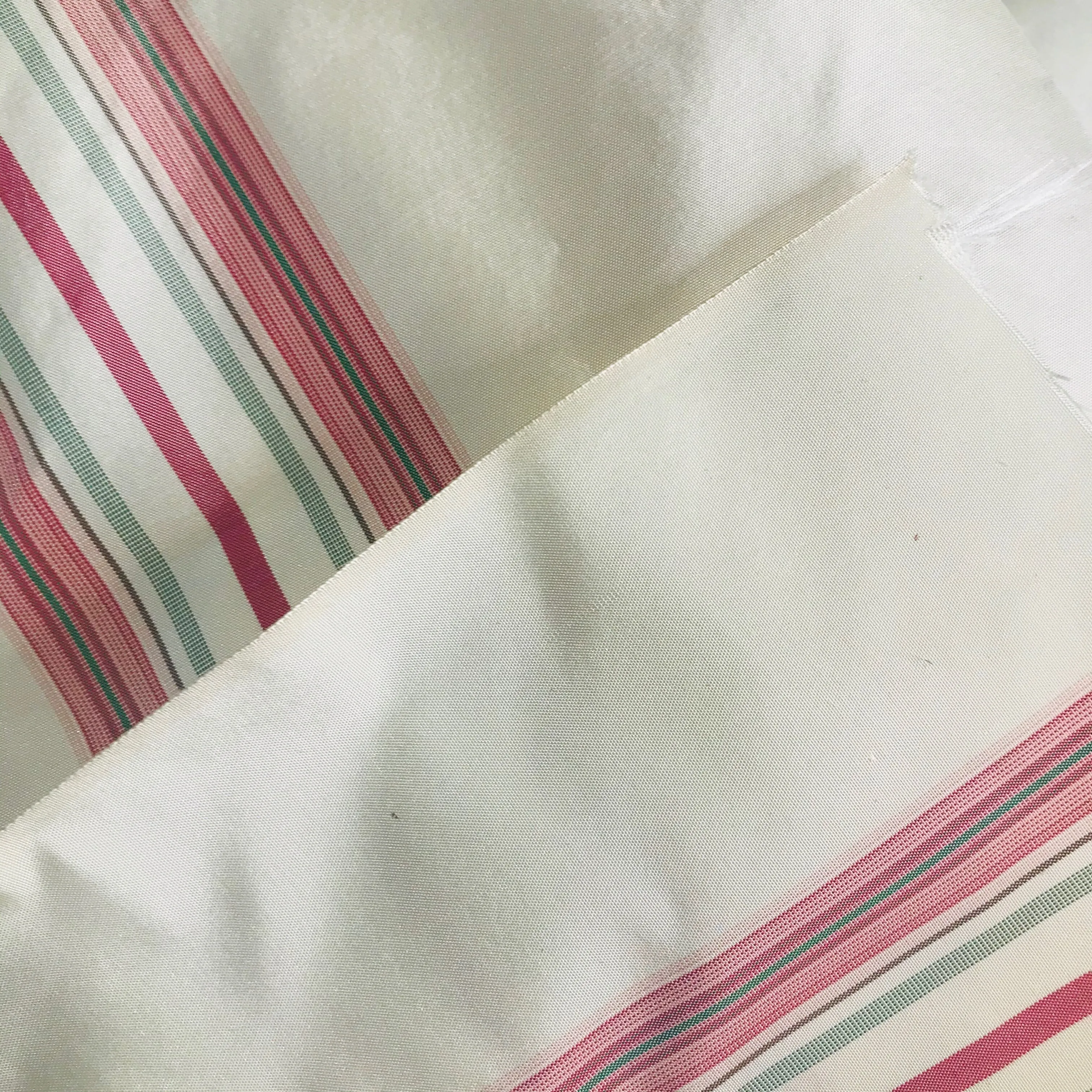 NEW Princess Josephine 100% Silk Taffeta Striped Ivory and Pink