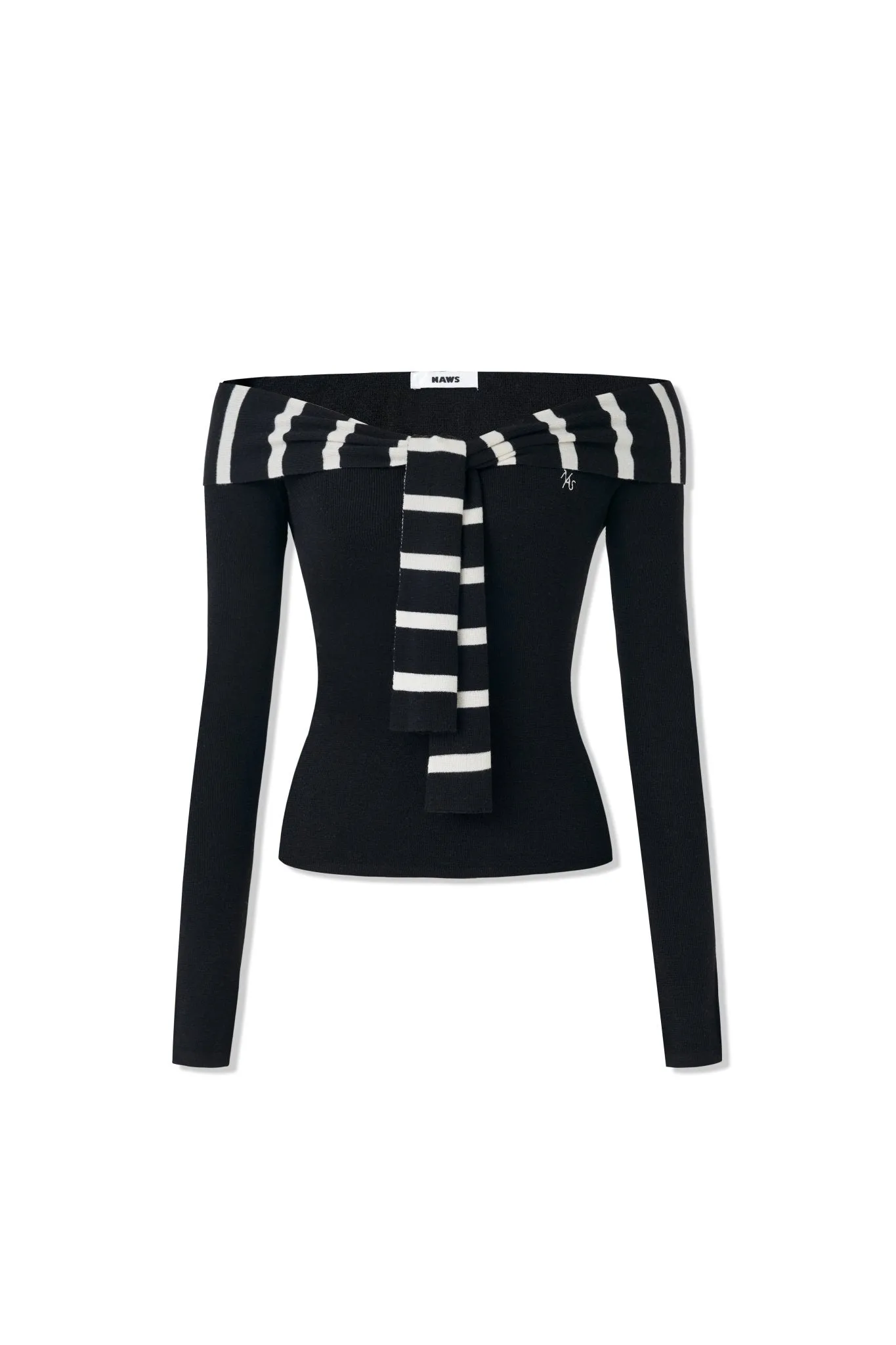 Off-Shoulder Knitwear In Black