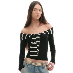 Off-Shoulder Knitwear In Black