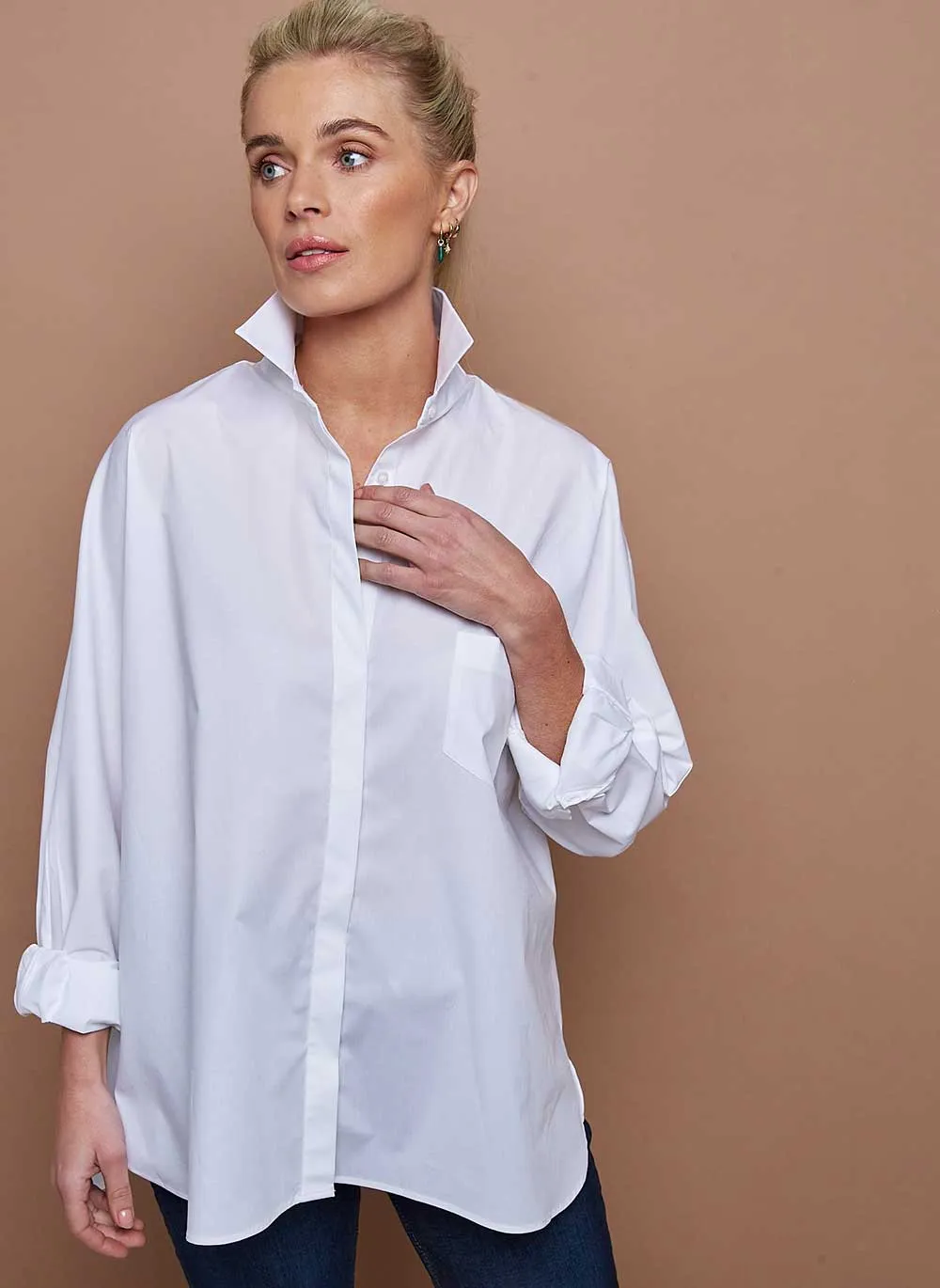 Oversized Cotton Shirt - White