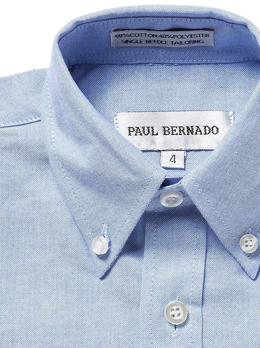 Paul Bernado Boy's Long Sleeve Button-Down Oxford Shirt - CLEARANCE - FINAL SALE