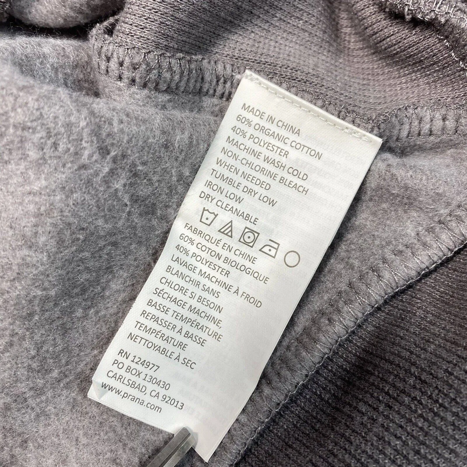 Prana Gotu Pullover Sweatshirt Sz Small Gray Moonrock Athleisure Relaxed Fit