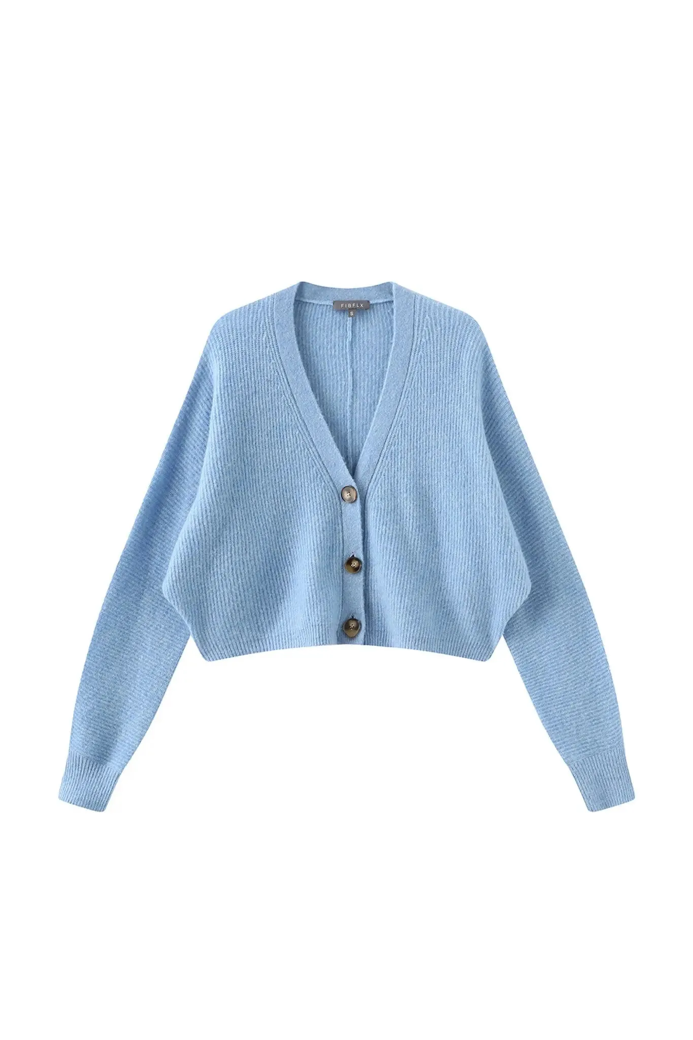 Ribbed Knit Cardigan in Wool Blend