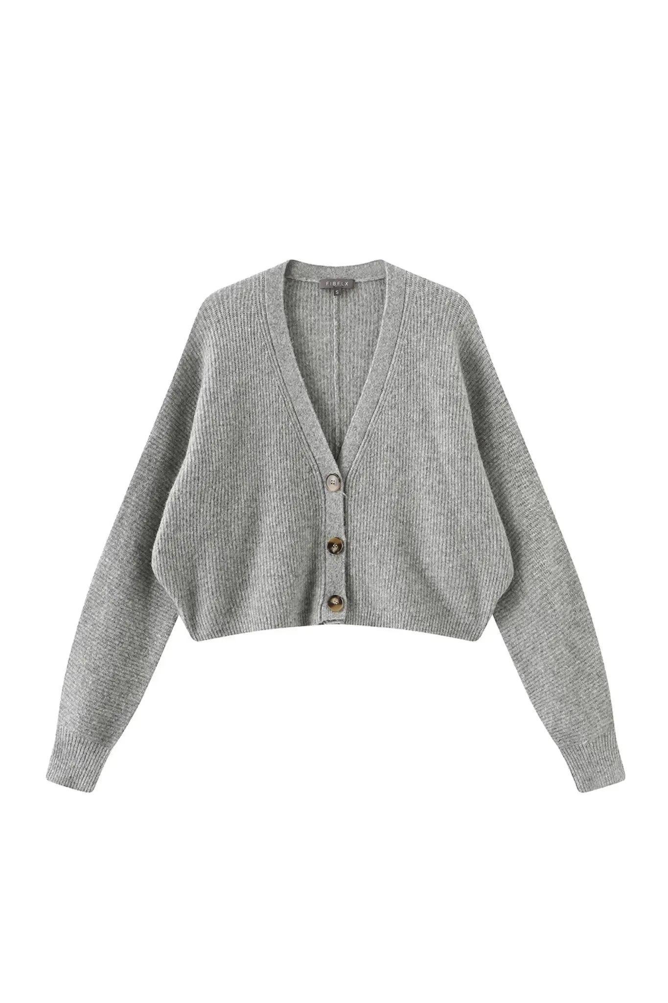 Ribbed Knit Cardigan in Wool Blend