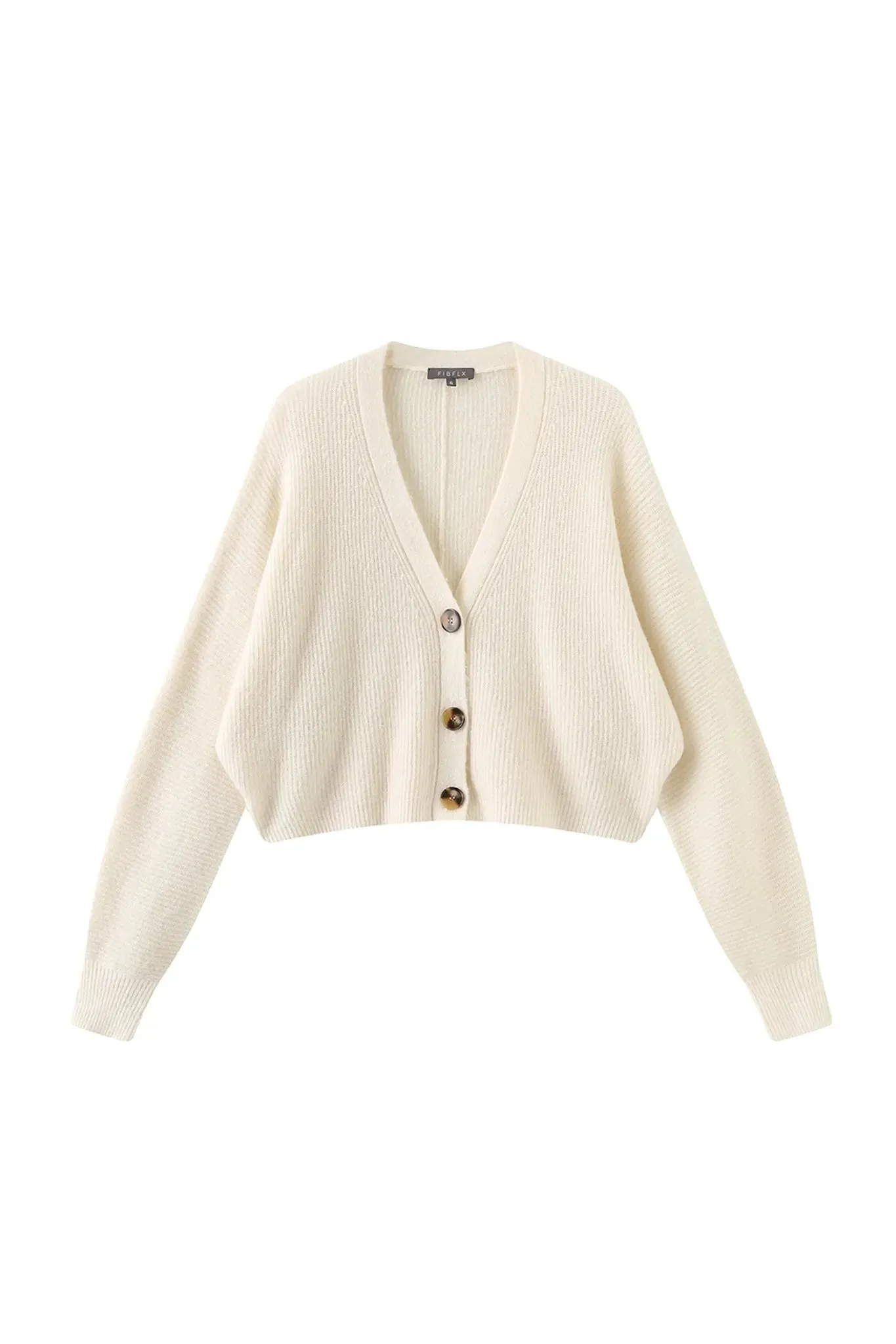 Ribbed Knit Cardigan in Wool Blend