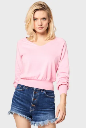 Silky V-Neck Cotton-Cashmere