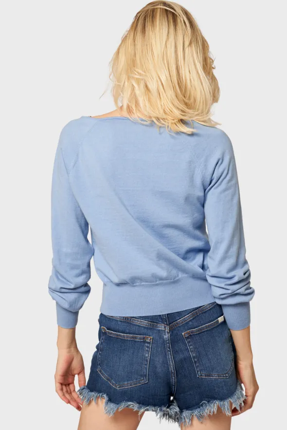 Silky V-Neck Cotton-Cashmere