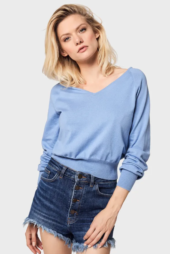 Silky V-Neck Cotton-Cashmere