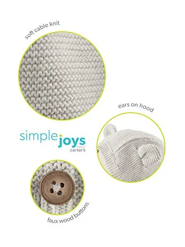 Simple Joys by Carter's Baby 2-Pack Neutral Knit Cardigan Sweaters, Grey, 3-6 Months