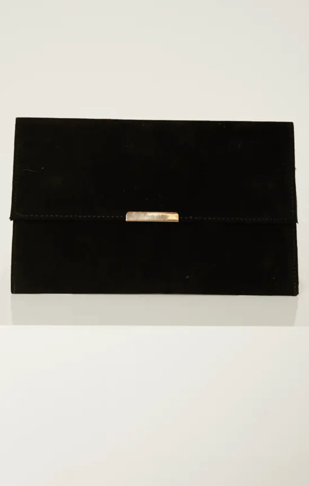 Suede Envelope Clutch with Gold lock