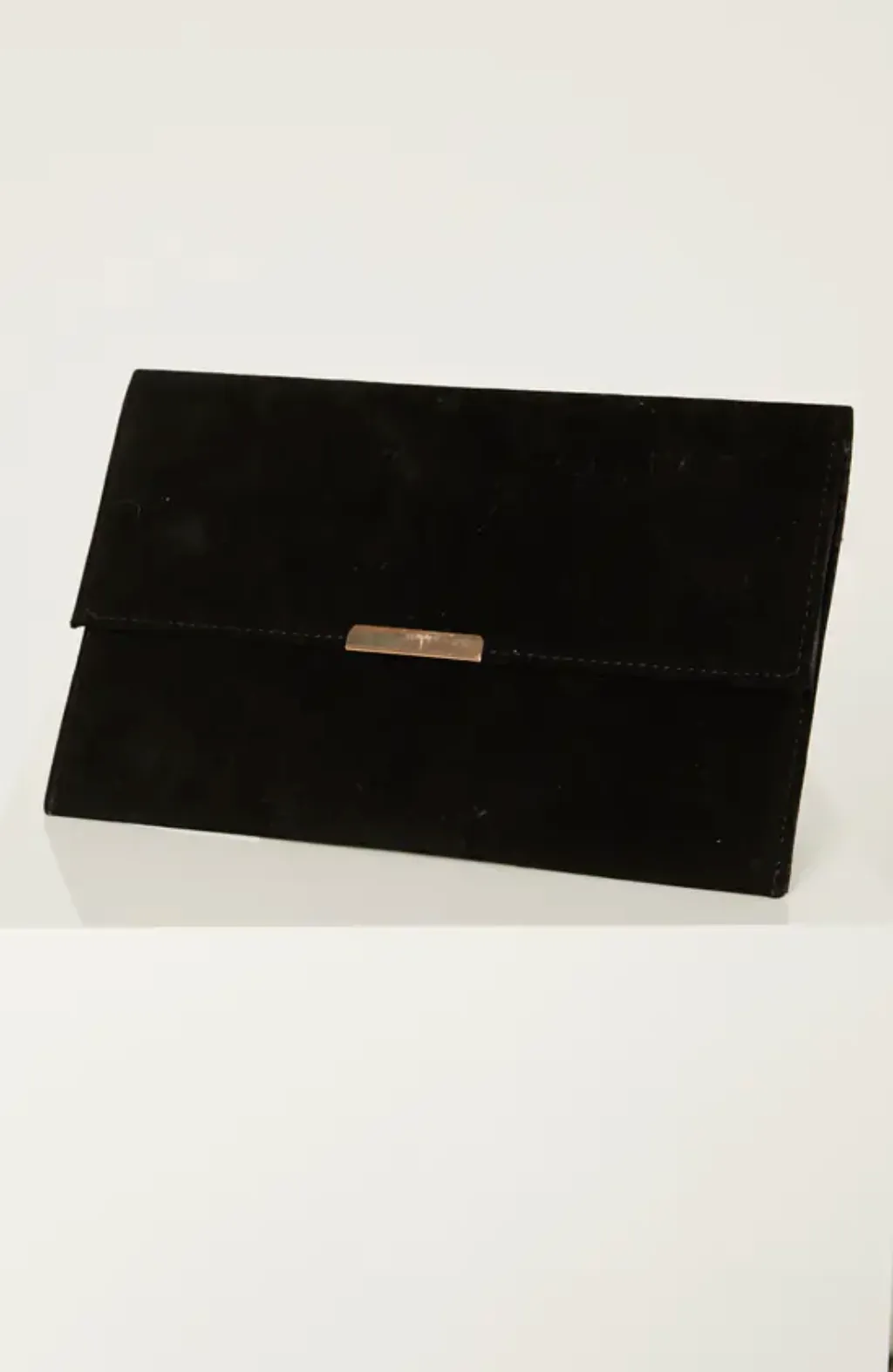Suede Envelope Clutch with Gold lock
