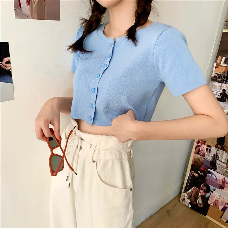 Summer Korean Slimming Short Tops Popular Lazy Cardigan Sleeve Sweater Women