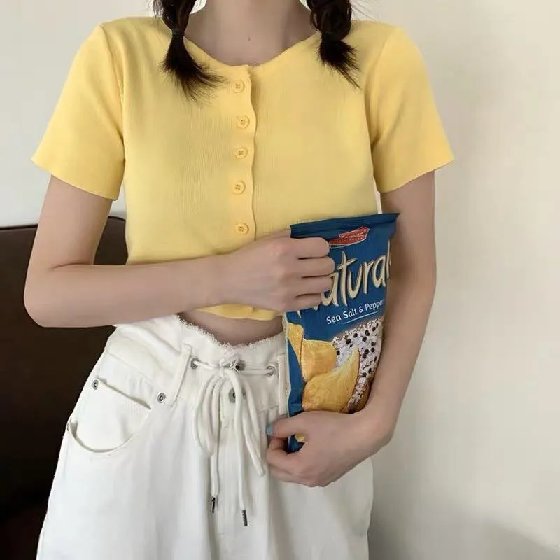Summer Korean Slimming Short Tops Popular Lazy Cardigan Sleeve Sweater Women
