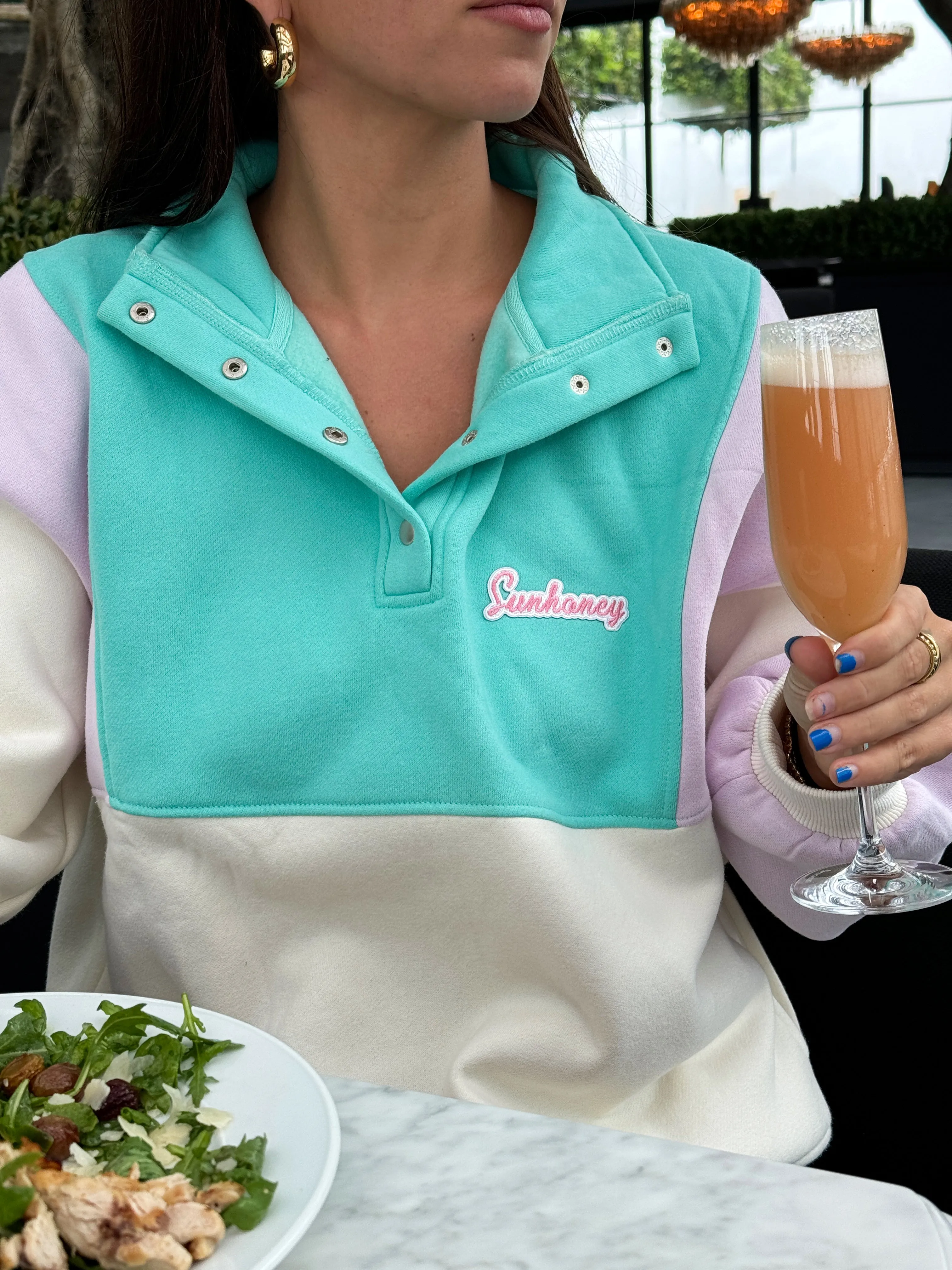 Sunhoney Colorblock Sweatshirt - Mint