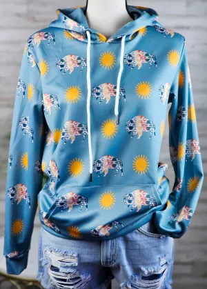 Teal Buffalo Hoodie