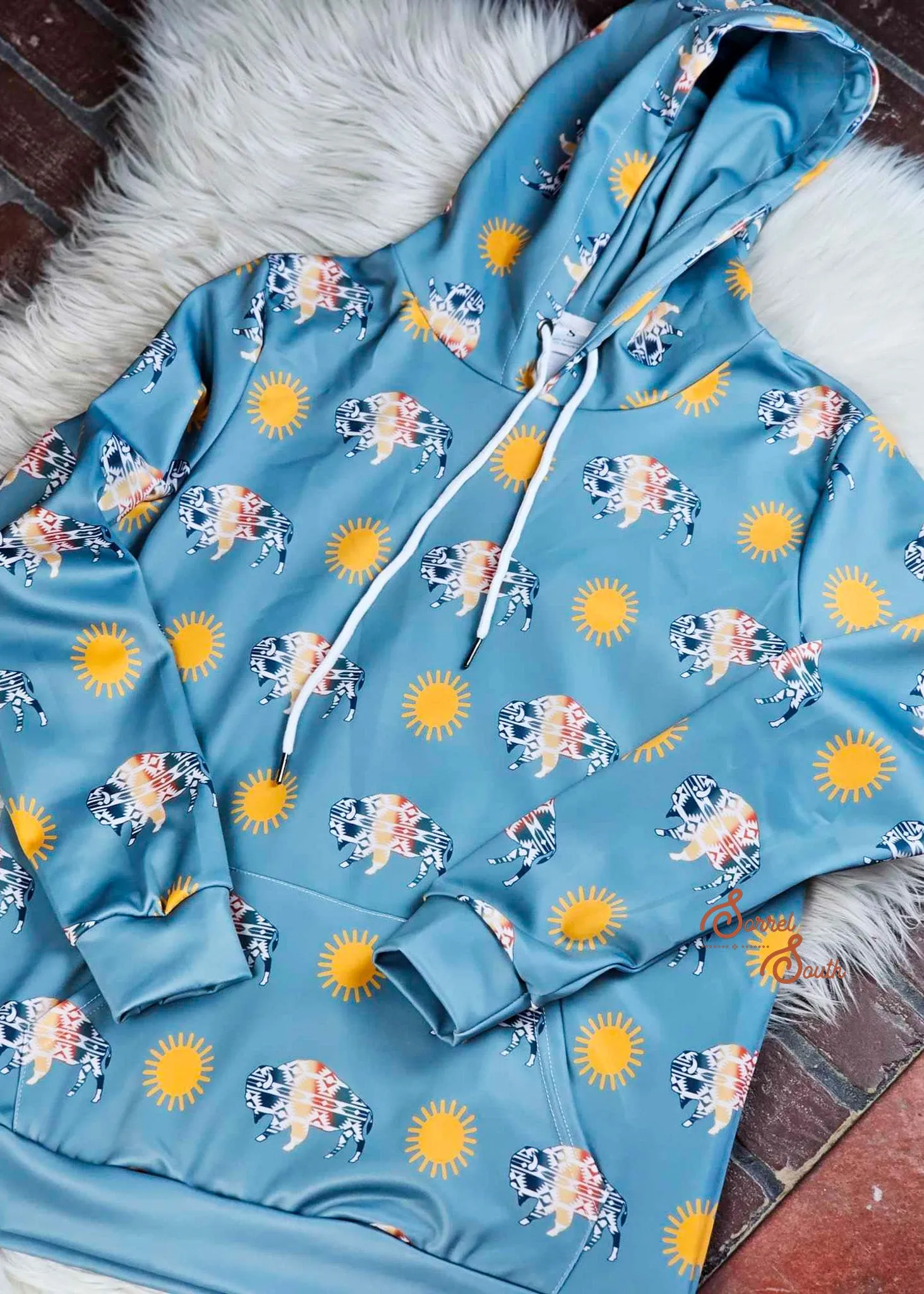 Teal Buffalo Hoodie