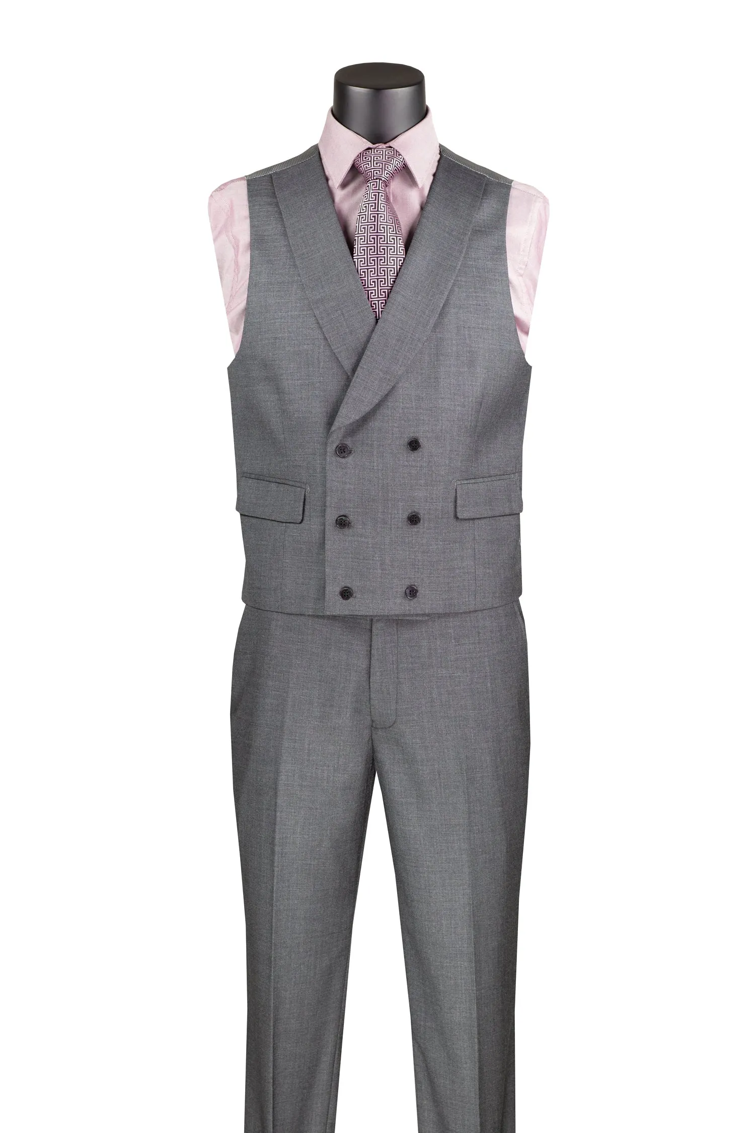 Tessori Collection - Modern Fit Solid Suit 3 Piece in Charcoal
