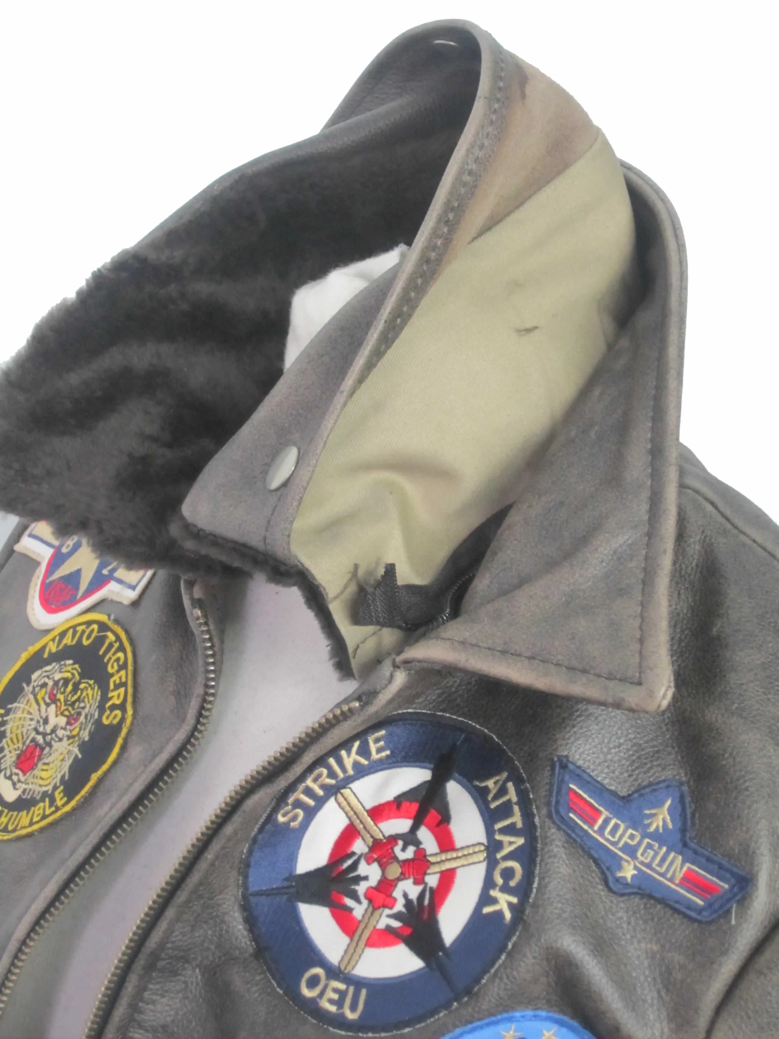 Top Gun Flying  Vintage flight Women Leather jacket in ladies fit 1106